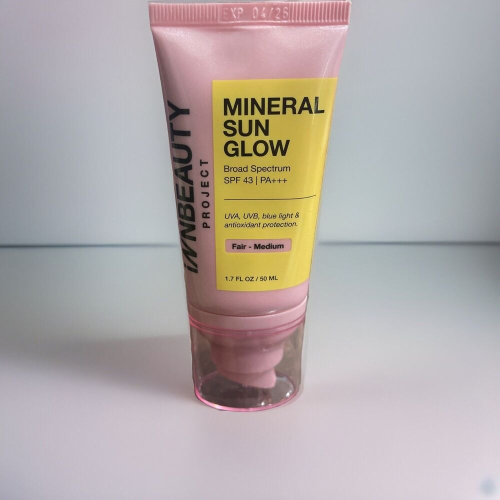 New Inn Beauty Project Mineral Sun Glow Fair Medium 1.7 oz SPF 43 New Exp 4/26